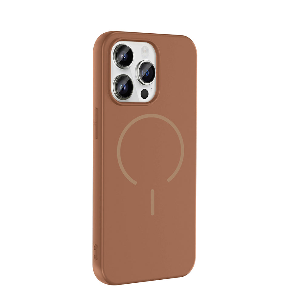 Apple iPhone 14 Pro Max Kılıf M-safe Şarj Özellikli Zore Meta Kapak Mürdüm