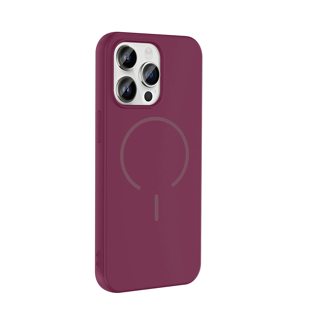 Apple iPhone 14 Pro Max Kılıf M-safe Şarj Özellikli Zore Meta Kapak Kahverengi