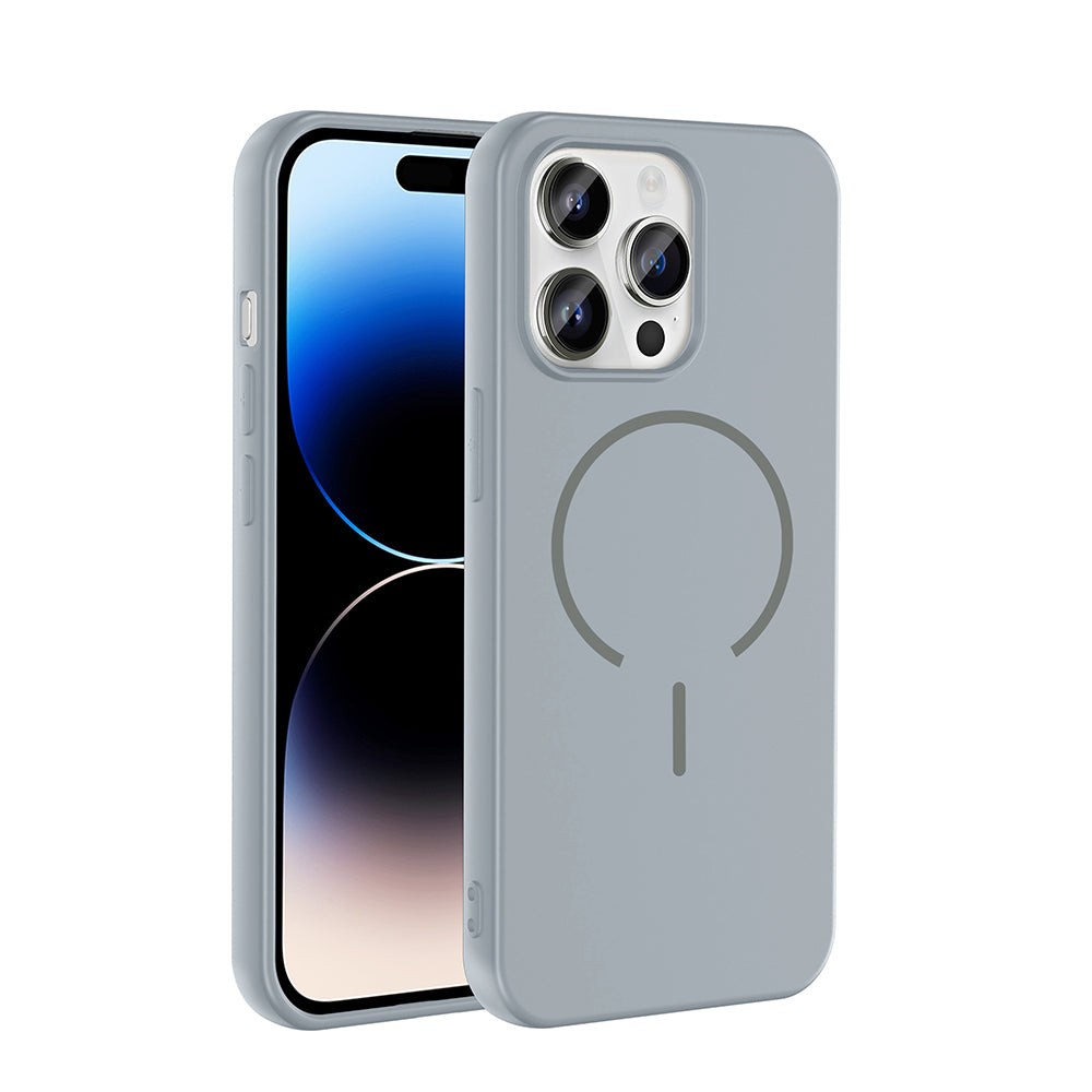 Apple iPhone 14 Pro Max Kılıf M-safe Şarj Özellikli Zore Meta Kapak Turuncu