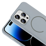 Apple iPhone 14 Pro Max Kılıf M-safe Şarj Özellikli Zore Meta Kapak Mürdüm