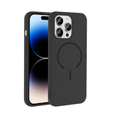 Apple iPhone 14 Pro Max Kılıf M-safe Şarj Özellikli Zore Meta Kapak Siyah