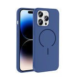 Apple iPhone 14 Pro Max Kılıf M-safe Şarj Özellikli Zore Meta Kapak Lacivert