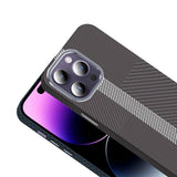Apple iPhone 14 Pro Max Kılıf M-safe Şarj Özellikli Karbon Fiber Görünümlü Zore Gros Kapak Gri-Siyah