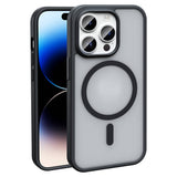 Apple iPhone 14 Pro Max Kılıf M-safe Şarj Özellikli Mat Arka Yüzey Zore Sio Kapak Koyu Mor