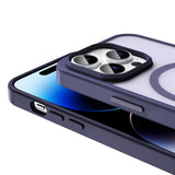 Apple iPhone 14 Pro Max Kılıf M-safe Şarj Özellikli Mat Arka Yüzey Zore Sio Kapak Gri