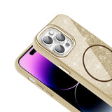 Apple iPhone 14 Pro Max Kılıf M-safe Şarj Özellikli Parlayan Simli Zore Okso Kapak Pembe