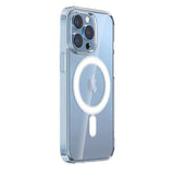 Apple iPhone 14 Pro Max Kılıf M-safe Şarj Özellikli Şeffaf Sert PC Zore Embos Kapak Renksiz