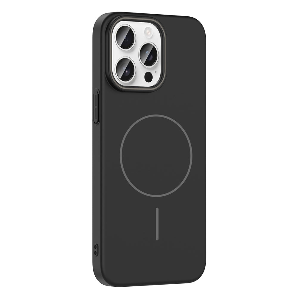 Apple iPhone 14 Pro Max Kılıf M-safe Şarj Özellikli Zore Ruby Sert Kapak Gri