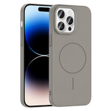 Apple iPhone 14 Pro Max Kılıf M-safe Şarj Özellikli Zore Ruby Sert Kapak Gri