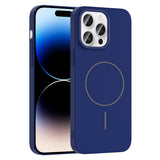 Apple iPhone 14 Pro Max Kılıf M-safe Şarj Özellikli Zore Ruby Sert Kapak Lacivert