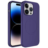 Apple iPhone 14 Pro Max Kılıf M-safe Wireless Şarj Özellikli Pastel Renk Silikon Zore Plas Kapak Mavi Açık