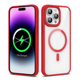 Apple iPhone 14 Pro Max Kılıf M-safe Wireless Şarj Özellikli Silikon Zore Ege Kapak Kırmızı
