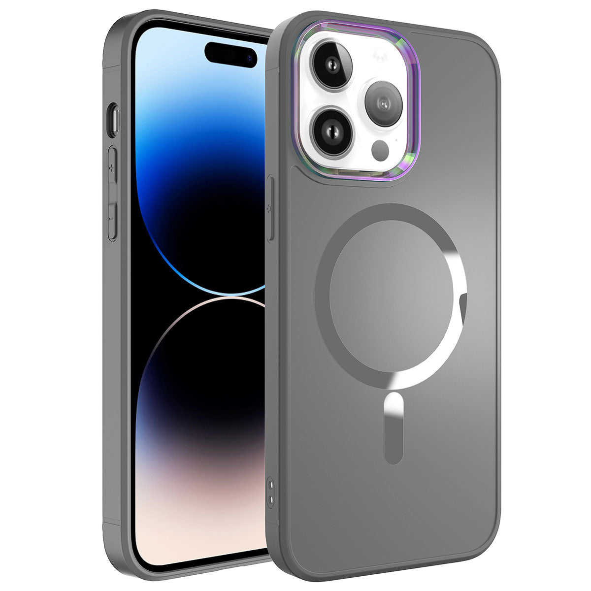 Apple iPhone 14 Pro Max Kılıf M-safe Wireless Şarj Özellikli Zore Stil Kapak Siyah