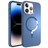 Apple iPhone 14 Pro Max Kılıf M-safe Wireless Şarj Özellikli Zore Stil Kapak Sierra Mavi