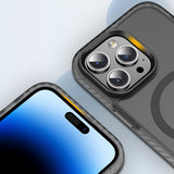 Apple iPhone 14 Pro Max Kılıf Mat Arka Yüzey Wireless Şarj Özellikli Zore Locik Kapak Derin Mor