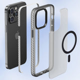Apple iPhone 14 Pro Max Kılıf Mat Arka Yüzey Wireless Şarj Özellikli Zore Locik Kapak Derin Mor