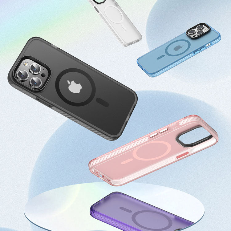 Apple iPhone 14 Pro Max Kılıf Mat Arka Yüzey Wireless Şarj Özellikli Zore Locik Kapak Derin Mor