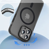 Apple iPhone 14 Pro Max Kılıf Mat Arka Yüzey Wireless Şarj Özellikli Zore Locik Kapak Derin Mor