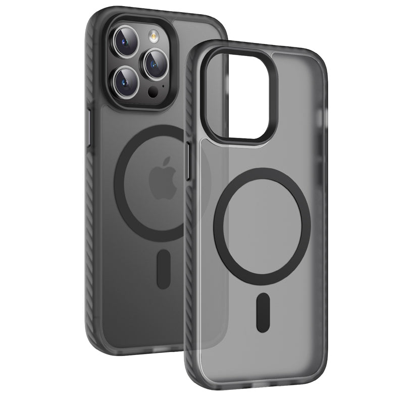 Apple iPhone 14 Pro Max Kılıf Mat Arka Yüzey Wireless Şarj Özellikli Zore Locik Kapak Derin Mor