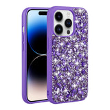 Apple iPhone 14 Pro Max Kılıf Parlak Taşlı Tasarım Zore Linea Kapak Mor