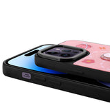 Apple iPhone 14 Pro Max Kılıf Parlayan Kabartmalı İkonik Figürlü Zore Amas Silikon Kapak Siyah