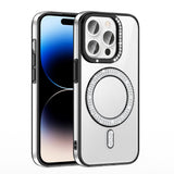 Apple iPhone 14 Pro Max Kılıf Pırlanta Taş Tasarımlı M-safe Şarj Özellikli Zore Karetta Silikon Kapak Siyah