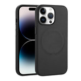 Apple iPhone 14 Pro Max Kılıf PU Deri M-safe Wireless Şarj Özellikli Zore Derix Kapak Siyah