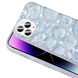 Apple iPhone 14 Pro Max Kılıf Simli 3D Desenli Zore Hacar Kapak Pembe-Mor