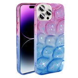 Apple iPhone 14 Pro Max Kılıf Simli 3D Desenli Zore Hacar Kapak Pembe-Mor