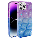 Apple iPhone 14 Pro Max Kılıf Simli 3D Desenli Zore Hacar Kapak Pembe-Mavi