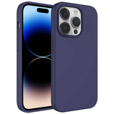 Apple iPhone 14 Pro Max Kılıf Sıvı Teknolojili Silinebilir Sert Zore Kivi Kapak Lacivert