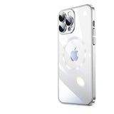 Apple iPhone 14 Pro Max Kılıf Wireless Şarj Özellikli Sert PC Zore Riksos M-safe Kapak Gümüş