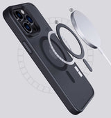 Apple iPhone 14 Pro Max Kılıf Wireless Şarj Özellikli Zore Hibrit M-safe Kapak Siyah