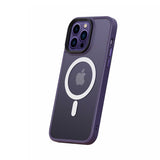 Apple iPhone 14 Pro Max Kılıf Wireless Şarj Özellikli Zore Hibrit M-safe Kapak Mavi