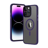 Apple iPhone 14 Pro Max Kılıf Wireless Şarj Özellikli Zore Hibrit M-safe Kapak Mor