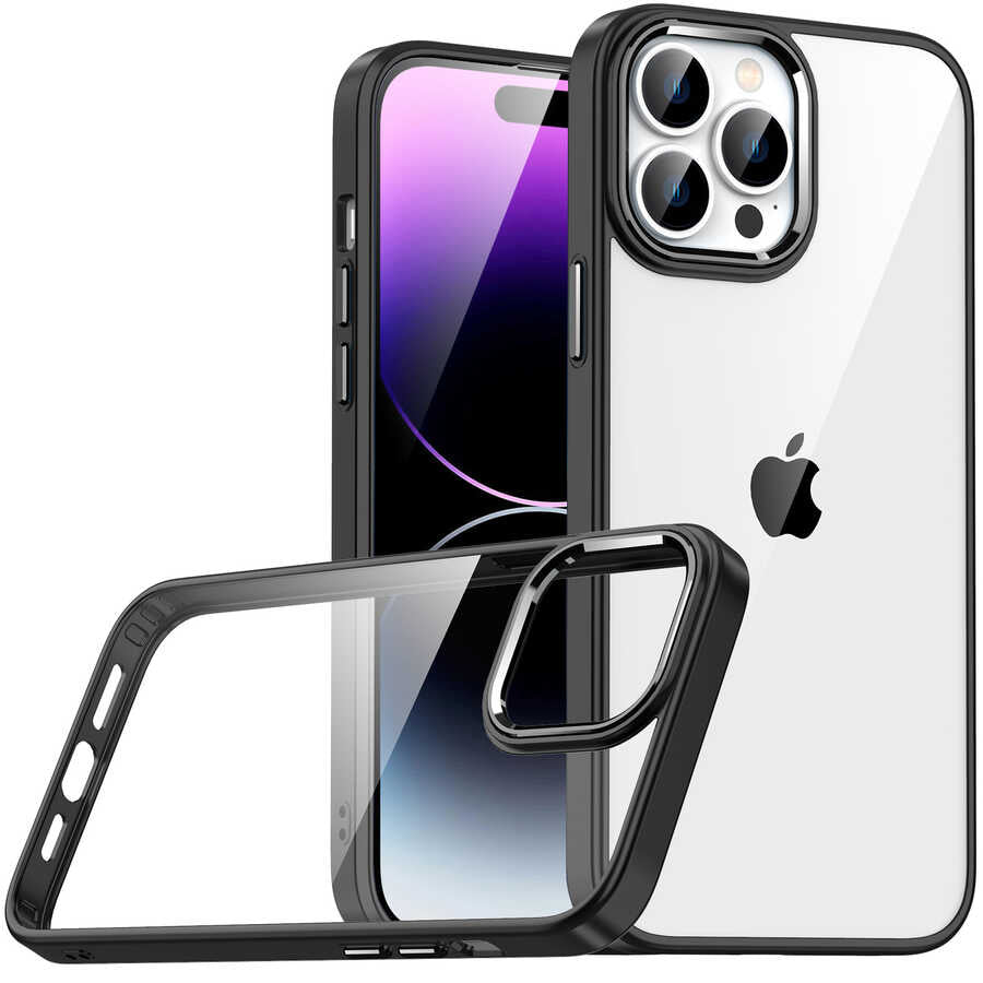 Apple iPhone 14 Pro Max Kılıf Zore Flora Kapak Siyah