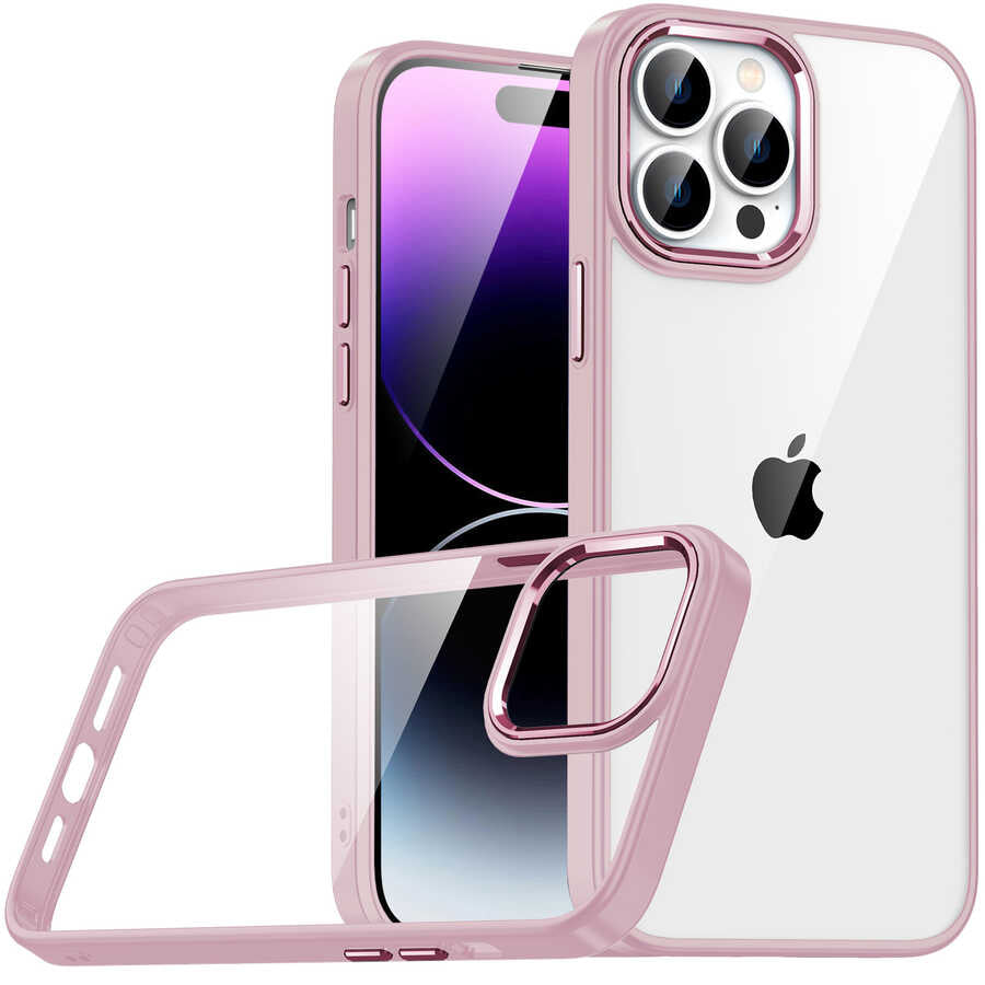 Apple iPhone 14 Pro Max Kılıf Zore Flora Kapak Rose Gold