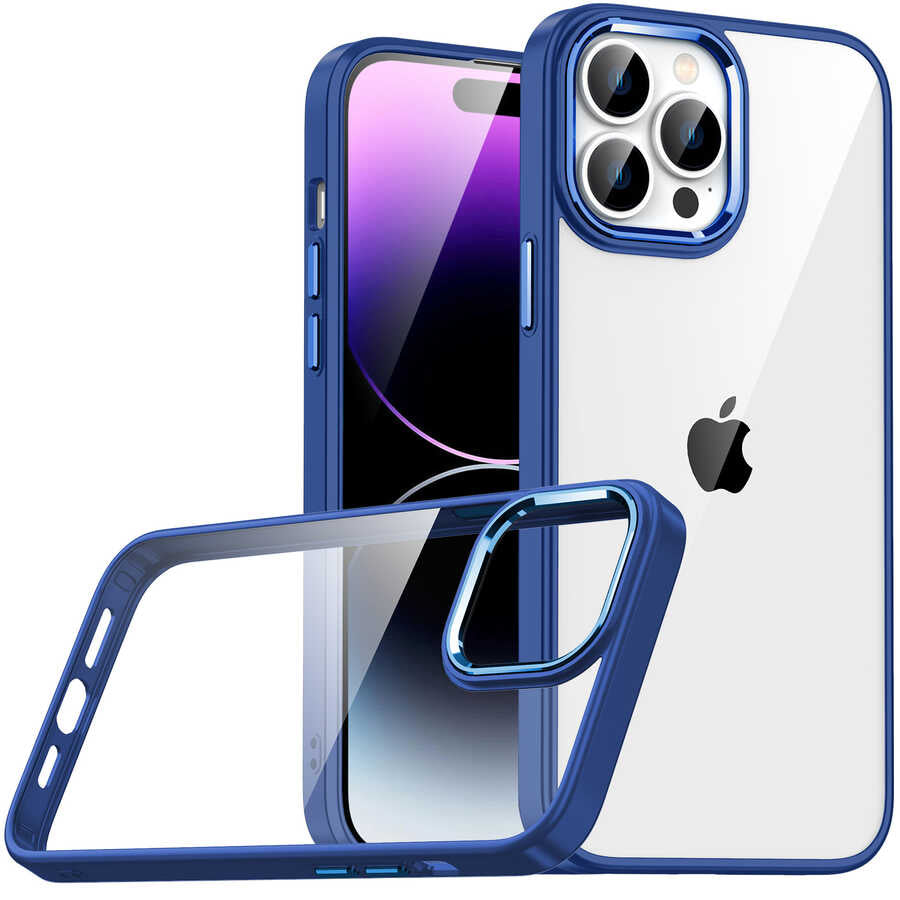 Apple iPhone 14 Pro Max Kılıf Zore Flora Kapak Lacivert