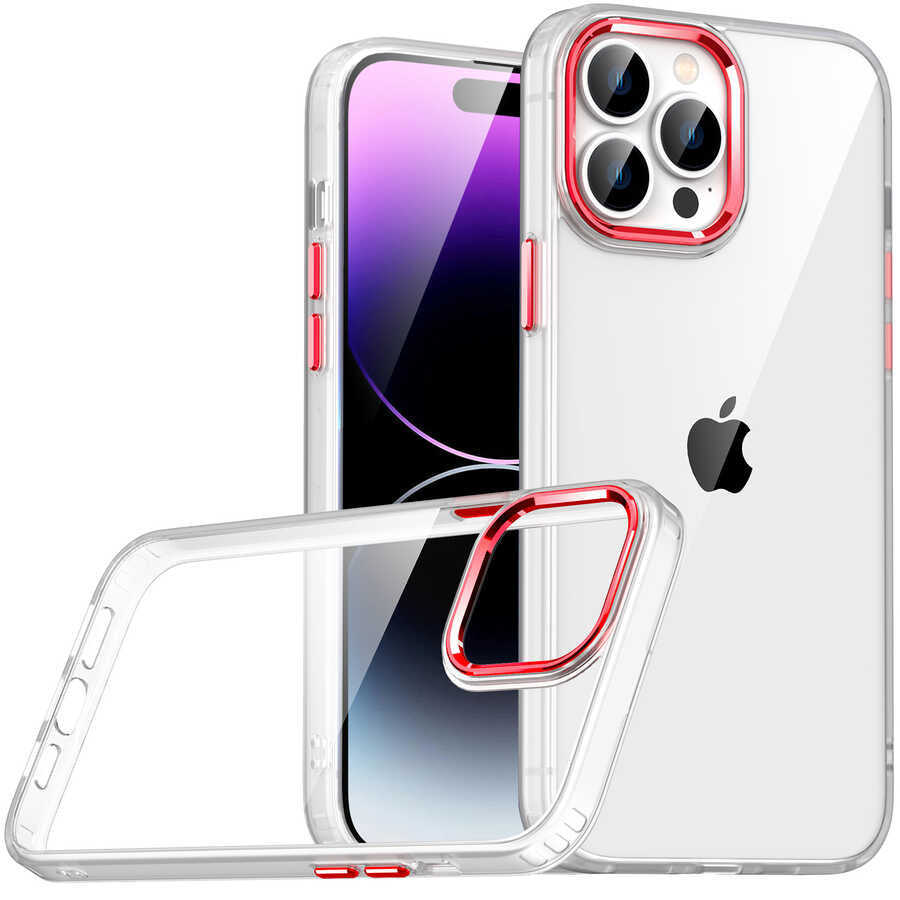 Apple iPhone 14 Pro Max Kılıf Zore Flora Kapak Kırmızı