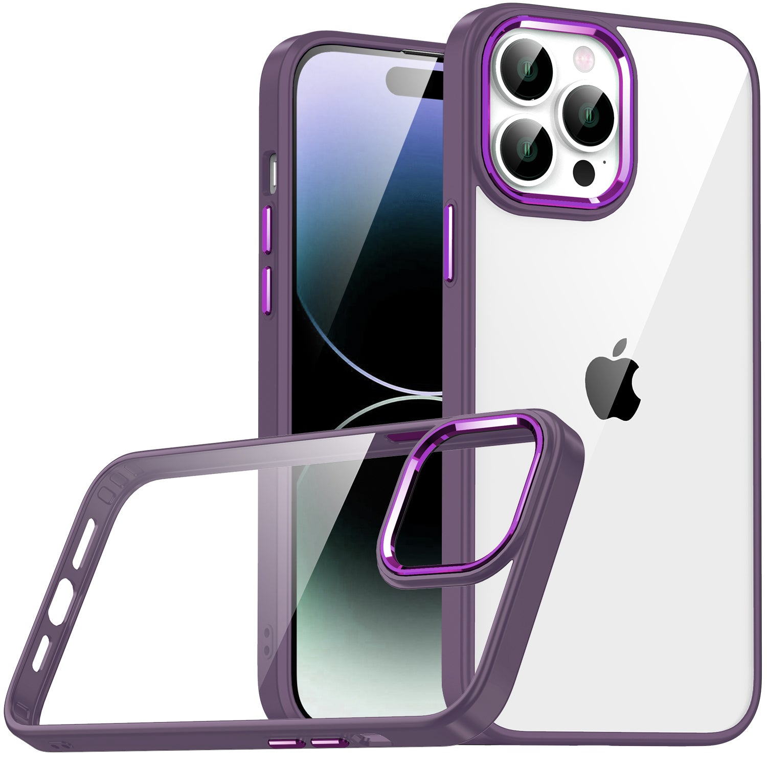 Apple iPhone 14 Pro Max Kılıf Zore Flora Kapak Derin Mor