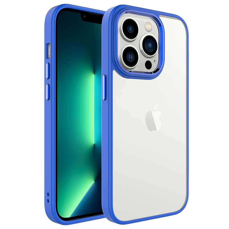 Apple iPhone 14 Pro Max Kılıf Zore Krom Kapak Derin Mor