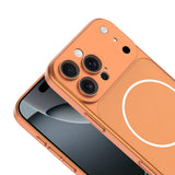 Apple iPhone 14 Pro Max Kılıf Zore M-Safe Şarj Özellikli Kamera Korumalı Spark Kapak Turuncu