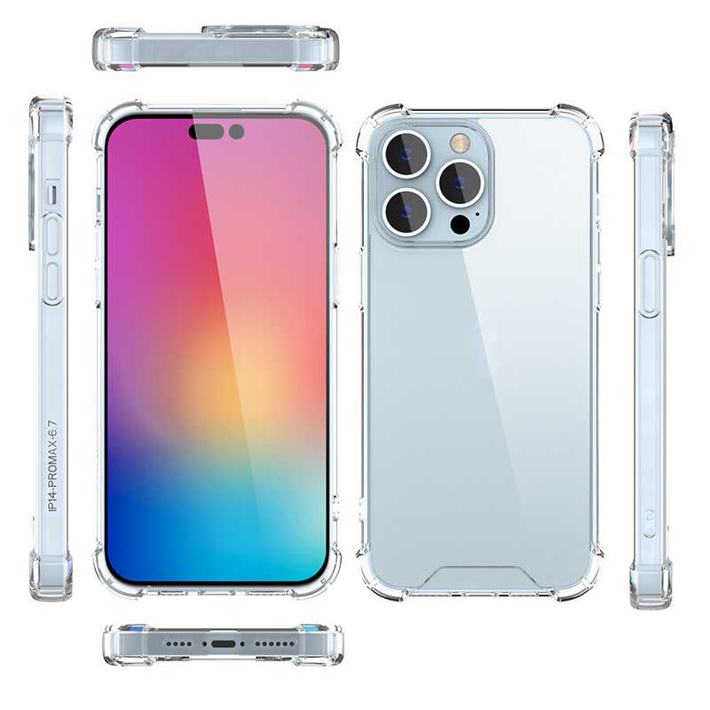Apple iPhone 14 Pro Max Kılıf Zore Nitro Anti Shock Silikon Renksiz