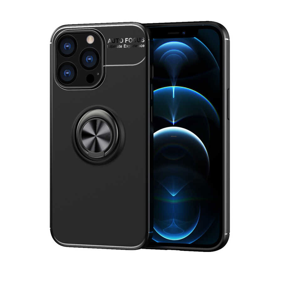 Apple iPhone 14 Pro Max Kılıf Zore Ravel Silikon Kapak Siyah