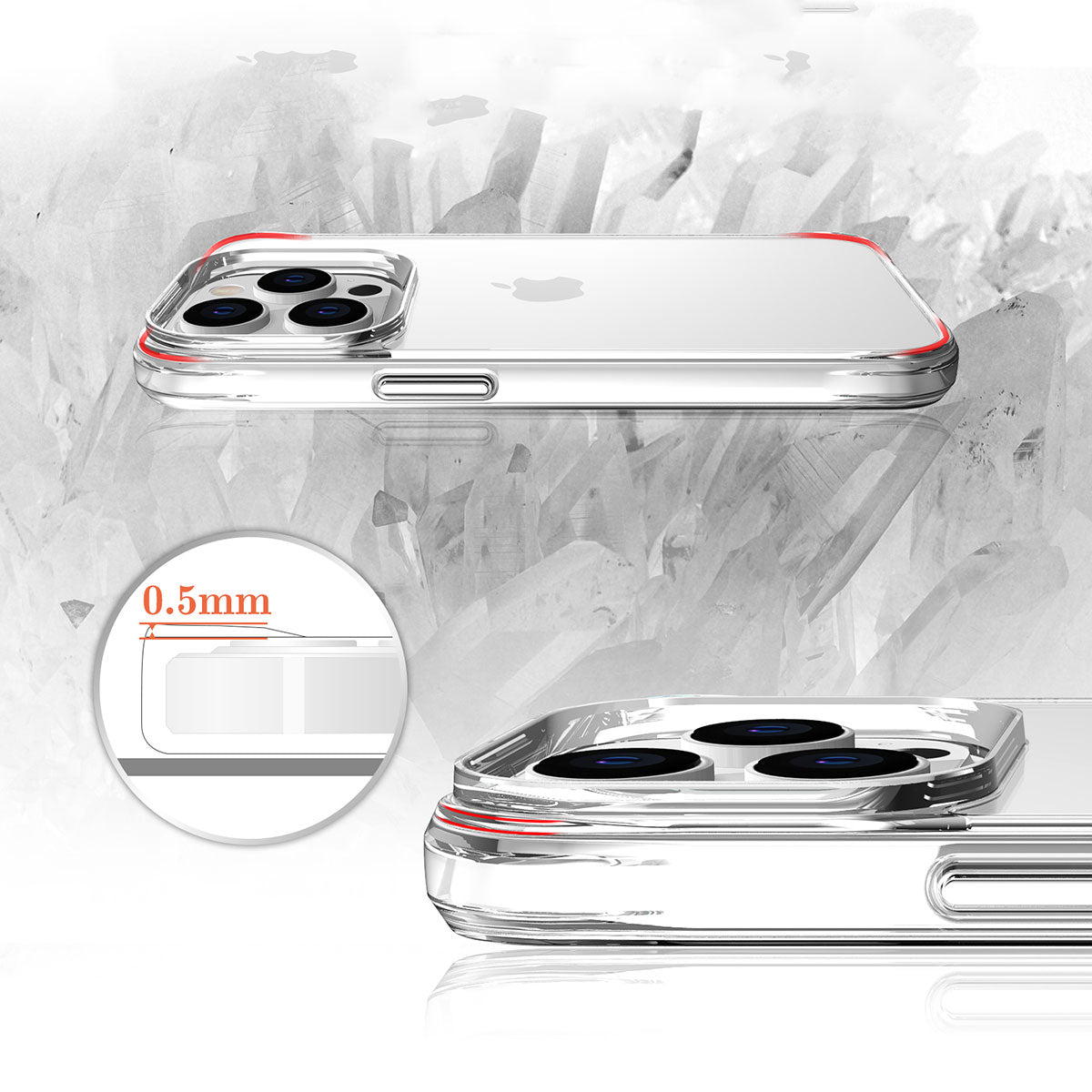 Apple iPhone 14 Pro Max Kılıf Zore Şeffaf Ultra İnce Airbag Tasarımlı Okka Kapak Renksiz
