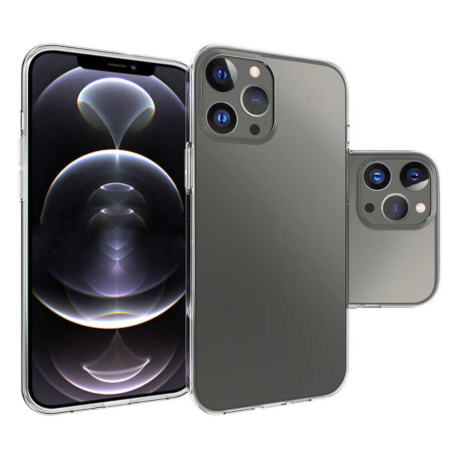 Apple iPhone 14 Pro Max Kılıf Zore Süper Silikon Kapak Renksiz