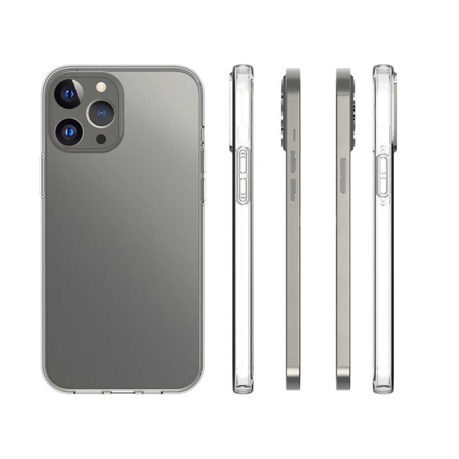 Apple iPhone 14 Pro Max Kılıf Zore Süper Silikon Kapak Renksiz