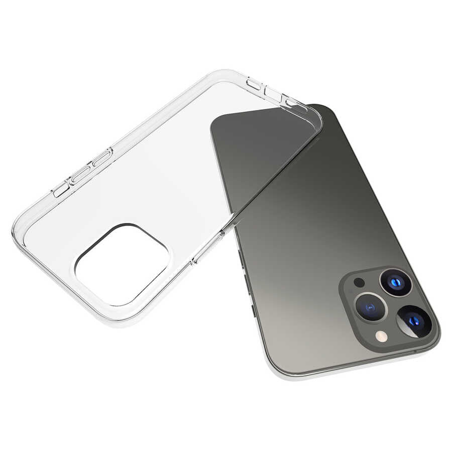Apple iPhone 14 Pro Max Kılıf Zore Süper Silikon Kapak Renksiz