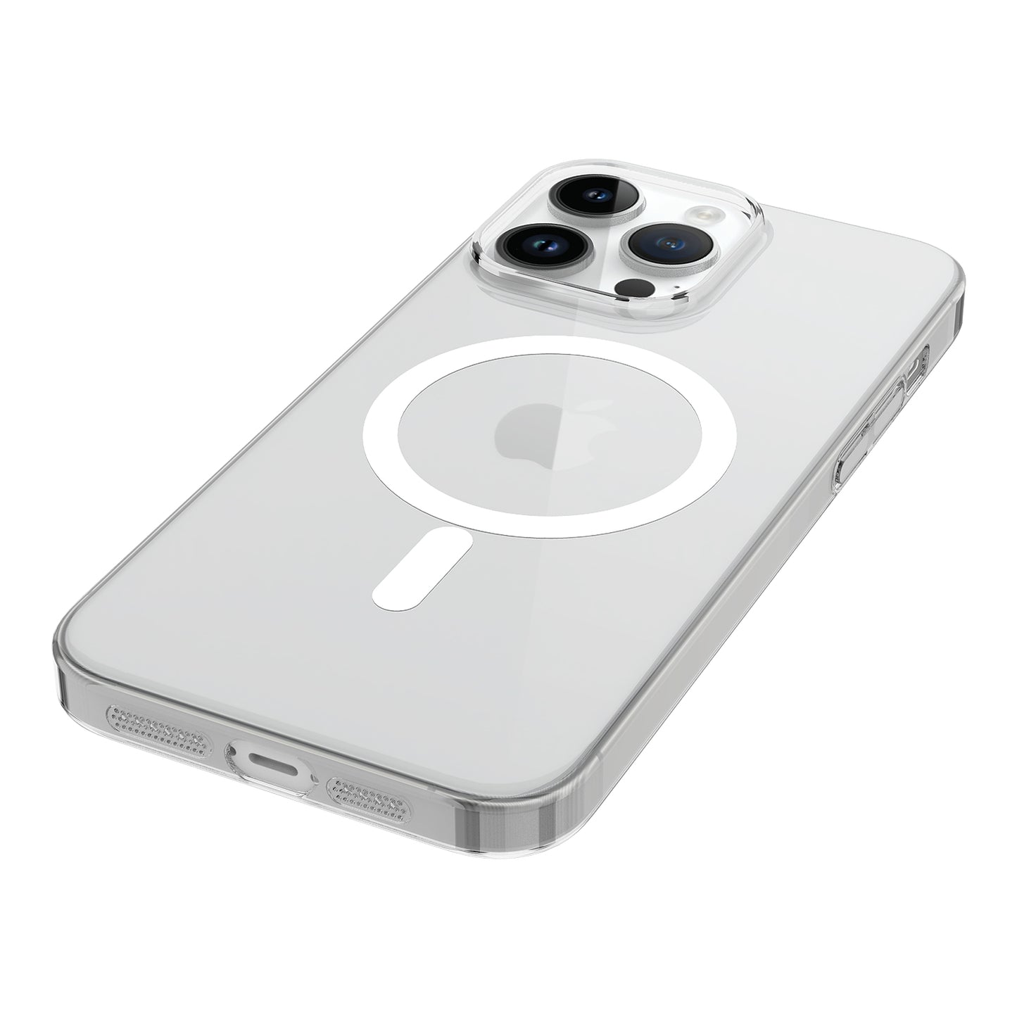 Apple iPhone 14 Pro Max Kılıf Zore Wireless Şarj Özellikli Şeffaf Tek Kamera Çerçeveli Porto Kapak Renksiz