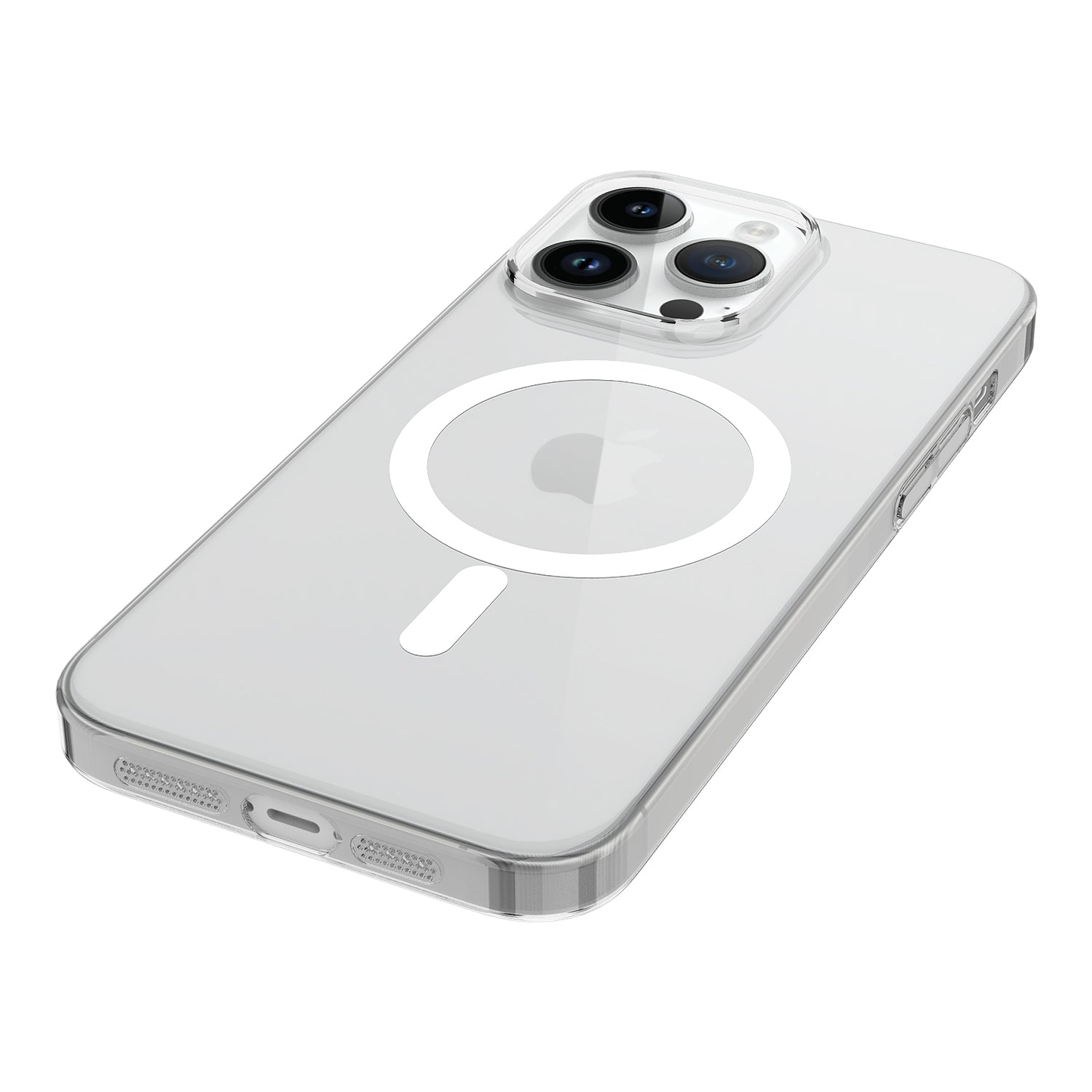 Apple iPhone 14 Pro Max Kılıf Zore Wireless Şarj Özellikli Şeffaf Tek Kamera Çerçeveli Porto Kapak Renksiz
